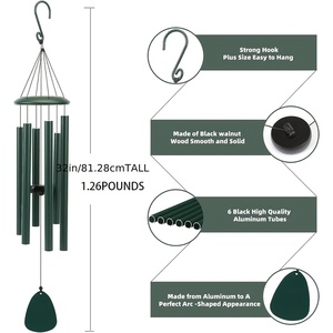 Campana <span class=keywords><strong>de</strong></span> Viento Moderna Verde <span class=keywords><strong>Bosque</strong></span>, Ecológica, Hecha a Mano, Duradera y Resistente a la Oxidación para Decoración <span class=keywords><strong>de</strong></span> Jardín y Patio - Product Image 3