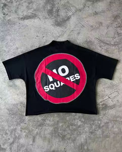 Camiseta de algodón de lujo para hombre de gran tamaño recortada Boxy Hip Hop Drop Graphic Streetwear 100% algodón pesado - Product Image 1