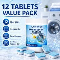 KineShineX Comprimés Effervescents pour Lave-linge Modèle 901, Lot de 12 – Nettoie, Désodorise, Élimine la Saleté, Rafraîchit et Assure une Propreté Optimale