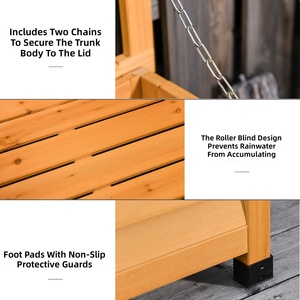 Abri de jardin en bois pour l'<span class=keywords><strong>extérieur</strong></span>, <span class=keywords><strong>étanche</strong></span>, résistant aux intempéries, durable, avec un design de <span class=keywords><strong>coffre</strong></span> ouvert et des volets. - Product Image 5
