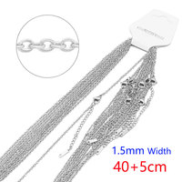 Vente en gros de collier en forme de O plaqué or, largeur de chaîne 1.2/1.5/2.0mm, collier en acier inoxydable argenté et doré pour la fabrication de bijoux