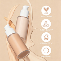 Fond de Teint Mat Hydratant 6 Couleurs Unifie le Teint Correcteur Couvrance Parfaite Contrôle du Sébum Base de Maquillage