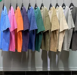 Gympandahigh Quality 100 Cotton Acid Wash Heavyweight Vintage Men T Shirt Custom Blank Vintage T Shirt