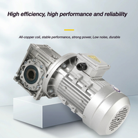 Moteur à engrenages à vis sans fin triphasé AC, rapport de réduction 20:1, 1,1 kW, boîtier en fonte, étanche IP54, certifié CE, ligne de production