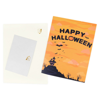 Cartes de vœux en papier 3D Halloween Château d'araignées Maison hantée Vernissage brillant Vente en gros Enveloppes personnalisées OEM Enfants