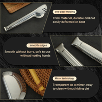 Pince à salade en acier inoxydable de 9 pouces, antidérapant et facile à saisir, ustensile pratique pour la cuisine, le service, le barbecue, le buffet, la salade, la glace, le four