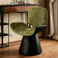 Chaise de maquillage moderne pour chambre à coucher, tabouret pivotant avec dossier pour coiffeuse de chambre de fille - Meuble de chambre durable