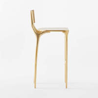 Tabouret de Bar de Luxe en Métal Doré Cadre en Acier Inoxydable Chaise de Bar Chaise Haute de Bistro pour Événement Chaises pour Événement de Mariage