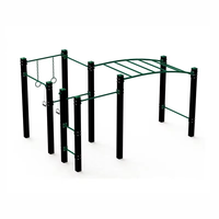 Équipement de fitness extérieur LDK, barre horizontale en acier, barres de traction, barres de monkey bar, vert, durable et écologique