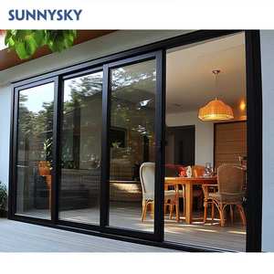 Porte Scorrevoli in Vetro e Alluminio Sunnysky AAMA NFRC Personalizzate per Casa, Hotel, Balcone, Insonorizzate - Product Image 1
