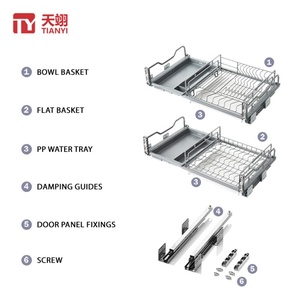 Moderna cesta telescópica de acero inoxidable ajustable para platos, con cierre suave, ecológica y multifuncional para gabinetes de cocina. - Product Image 5