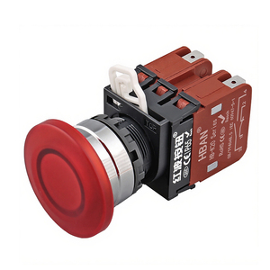 Interruptor de Botón Pulsador de Plástico ABS HBAN 20A, 22mm, con Bloqueo, Iluminación LED Completa, Cabeza de Hongo, IP65, Control Industrial - Product Image 2