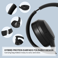 Headset Nirkabel ANC Baru, Headband Over-Ear, Peredam Kebisingan untuk Ponsel