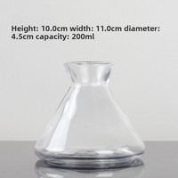 Nouvelle conception de flacon diffuseur de parfum 200 ml vide, conique, en verre, pour la maison, avec bâtonnets en rotin épais