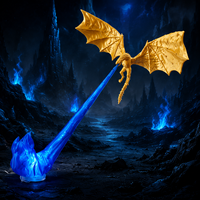 Lampe LED Dragon Souffleur de Feu Imprimée en 3D, Décoration de Bureau Fantaisie, Figurine de Collection, Cadeau
