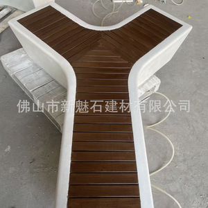 Nuevos Materiales de Construcción de Piedra, Banco Modular GRC, Taburete Combinado en Forma de Y, Silla de Descanso para Plaza Comunitaria - Product Image 4