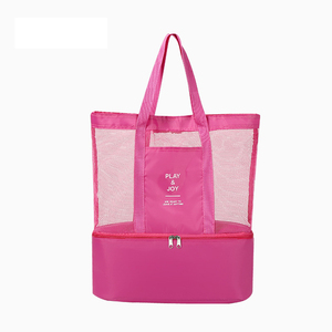 Summer Hot Sale Custom, Large Capacity Two Layers Insulation Shoulder Crossbody Sports Mesh Beach <b>Tote</b> Shop Bag/ - Product Image 1
