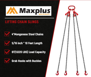 Eslingas de Cadena de Acero Galvanizado Soldado con Grado G80/G100 para Trabajo Pesado y Almacenamiento, Eslinga de Cadena Ajustable de 4 Patas G80 (1 - Product Image 1