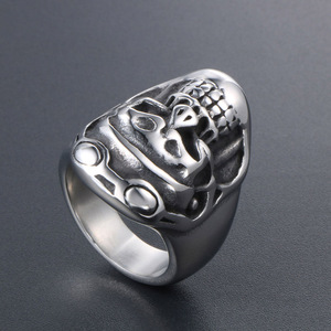 Skull <b>Ring</b> <b>Titanium</b> Steel Men's Index Finger Jewelry Gift SA575 - Product Image 3