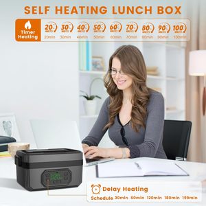 Rechargeable Stainless Steel <b>Lunch</b> <b>Box</b> Wireless Heating Water-free Large Capacity Portable Electric for Students Office Use - Product Image 4