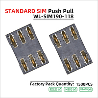 WECONN IATF 16949/ISO 9001 WL-SIM190-118 6PIN+0 H=1,90mm Push-Pull SIM-Karten-Anschlussbuchse Anpassbare SIM-Kartenhalterung
