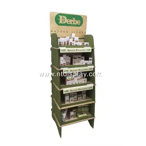 Customized Plywood Wood Floor Honey Display Shelf Stand MDF Easy Assembly Display Stand