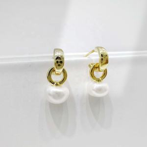 Prix d'usine, boucles d'oreilles en argent 925, nouvelles boucles d'oreilles géométriques pour mariée, mariage, rétro, petites perles d'eau douce, élégantes, boucles d'oreilles à clous pour femmes - Product Image 4