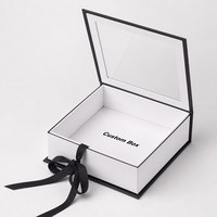 Boîte cadeau pliable magnétique personnalisée, recyclable, faite à la main, vide, blanche, avec fenêtre en PVC, vente en gros, OEM, ODM
