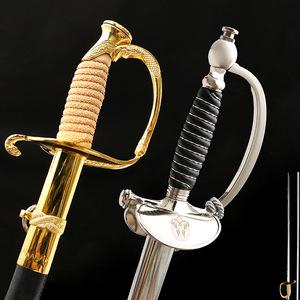 Spada di Comando Stile Europeo, Spada Cerimoniale Occidentale, Spada della Città di Longquan per Performance, Prop Non Affilato con Incisioni a Bandiera - Product Image 1