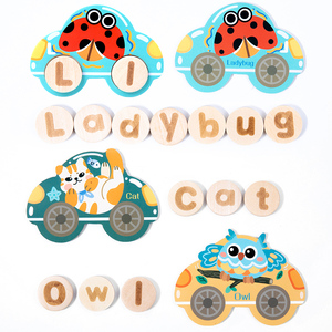 Jeu de cartes éducatives en bois Montessori <span class=keywords><strong>pour</strong></span> <span class=keywords><strong>apprendre</strong></span> <span class=keywords><strong>l</strong></span>'orthographe des lettres anglaises, jouet éducatif en matériau écologique <span class=keywords><strong>pour</strong></span> le développement de <span class=keywords><strong>l</strong></span>'intelligence - Product Image 4