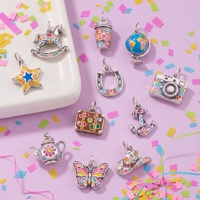 Breloques Pendentifs en Acier Inoxydable Couleur Argent Rose pour Valise de Voyage, Appareil Photo, Bagages, pour la Création de Bijoux et Accessoires de Bracelet DIY