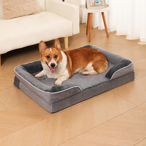 Cama Ortopédica Rectangular Personalizada para Perros, Minimalista, Elegante y Divertida, de Espuma Viscoelástica, Moderna, Antiestrés, para Mascotas, Gatos - Product Image 1