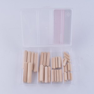 Dreieins 44 Pieces Plastic Box Furniture Connector Tapered Wood Dowel Set