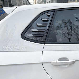 Glossy Black/Carbon Look Car Rear <b>Window</b> Shutter <b>Cover</b> Trim <b>Window</b> Louver Side Vent Trim for Volkswagen Polo MK6 2018+ - Product Image 6