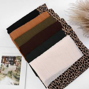 2025 vente en gros imprimé léopard plissé mode mousseline de soie violet Hijabs châle imprimé soie longue pays-bas extensible femmes Hijab - Product Image 6