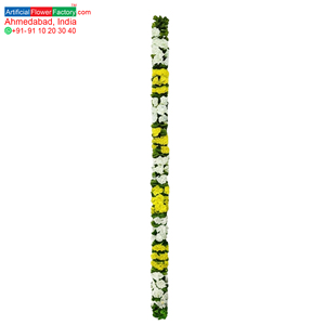 Guirnalda de Flores Artificiales Blancas y Amarillas, Decoración Floral Colgante para Bodas, Festivales, Templos, Pooja y Decoración del Hogar - Product Image 1