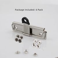 Porte-documents personnalisé avec logo, pince en métal argenté de 120 mm avec crochet et coins en plastique