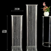 Décoration de fête en plomb de l'allée Support de fleurs en acrylique transparent Centres de table en cristal pour décoration de mariage