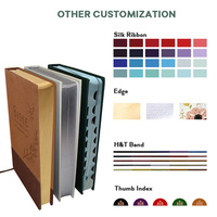 Bible de luxe personnalisée en gros avec impression couleur intégrale, couverture en cuir PU, reliure rigide et bordure dorée pour églises (OEM)