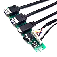 Nouveau Boîtier d'Ordinateur Type C Type E avec Câble de Panneau Avant, Ports Audio USB, en Plastique, Alimentation Incluse