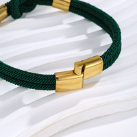 Bracelet en corde néon à nœuds concentriques, bijoux de couple avec fermoir magnétique en acier inoxydable pour la vente en gros