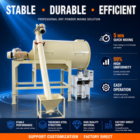 Mélangeur à ruban horizontal professionnel pour le mélange de poudres sèches dans le secteur de la construction avec machine d'emballage automatique et silo CE ISO