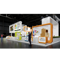 Stand d'exposition en bois personnalisé avec comptoir d'accueil pour les foires commerciales aux États-Unis, en Europe et à Dubaï, service de conception professionnelle