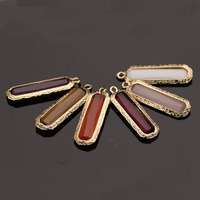 Bouton en métal personnalisé OEM avec pendentif en barre de cristal de verre pour collier, boucles d'oreilles, bracelets, collier, accessoires de bijouterie