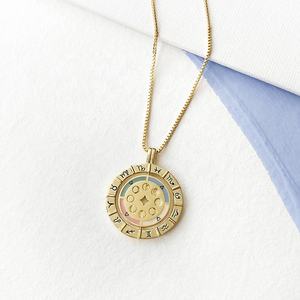 Collier en argent 925 plaqué or 18 carats, élément du zodiaque, mandala en or, nouvelle mode de haute qualité, tendance 2025 - Product Image 3