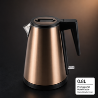 Nouvelle bouilloire électrique sans fil en acier inoxydable 304 avec contrôle de température 800 ml pour usage hôtelier K85