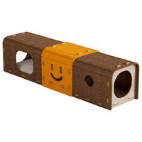 Maison pour chat créative en feutre avec visage souriant, durable, respirante et imperméable, pour toutes les saisons, avec lit et tunnel griffoir