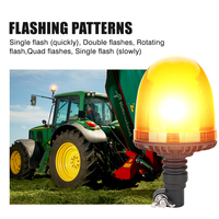 Feux de signalisation à LED Emark Amber 5 avec 5 modes de clignotement sélectionnables, type de base DIN, feux d'avertissement à LED