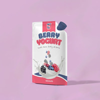 Op maat bedrukte 20ml 100ml herbruikbare verpakking voor fruitdrank met tuit en rietje voor fruitgelei en sap