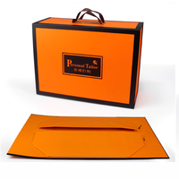Boîte cadeau magnétique en carton rigide, grand format, orange mat, avec poignée, pour vêtements, robes de mariée, design personnalisé